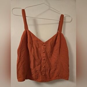 Abercrombie & Fitch Rust Button-Front Tank Top